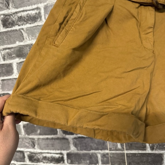 Sezane ROME NEW SHORTS Caramel brown paperbag belted waist - Picture 7 of 12